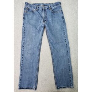 Levis 505 Jeans Mens 38X34 Blue Denim Medium Wash Work Pants Straight Leg Cotton
